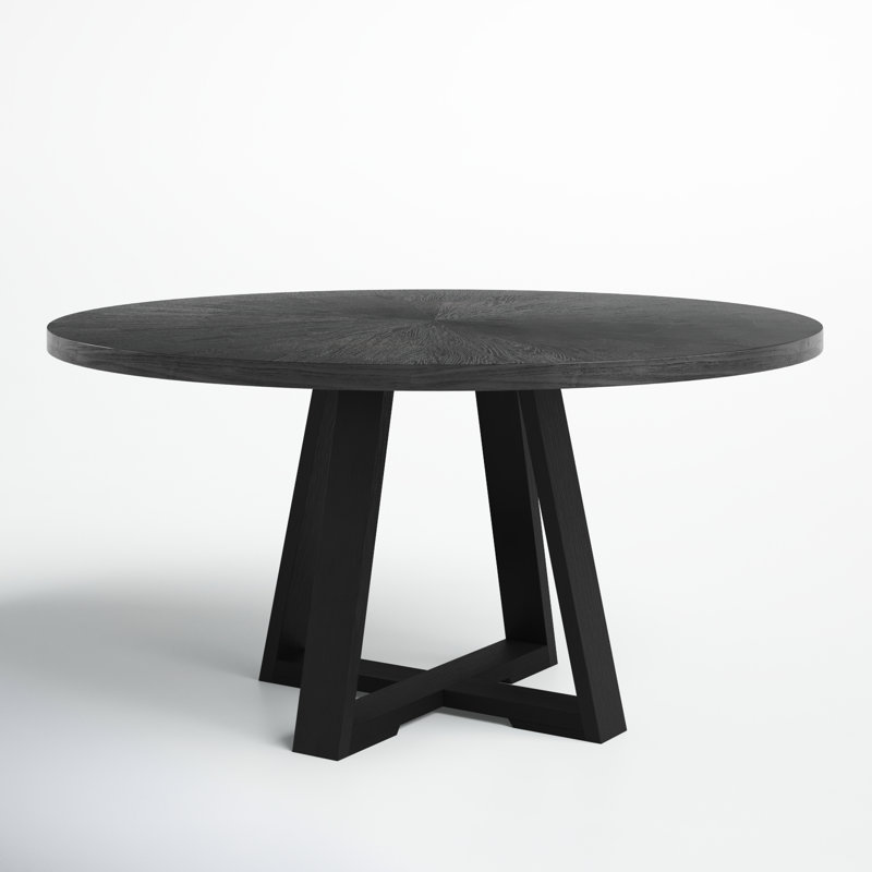 Birch Lane Evalee Gidran Round Black Dining Table Wayfair Birch lane evalee gidran round black dining table wayfair